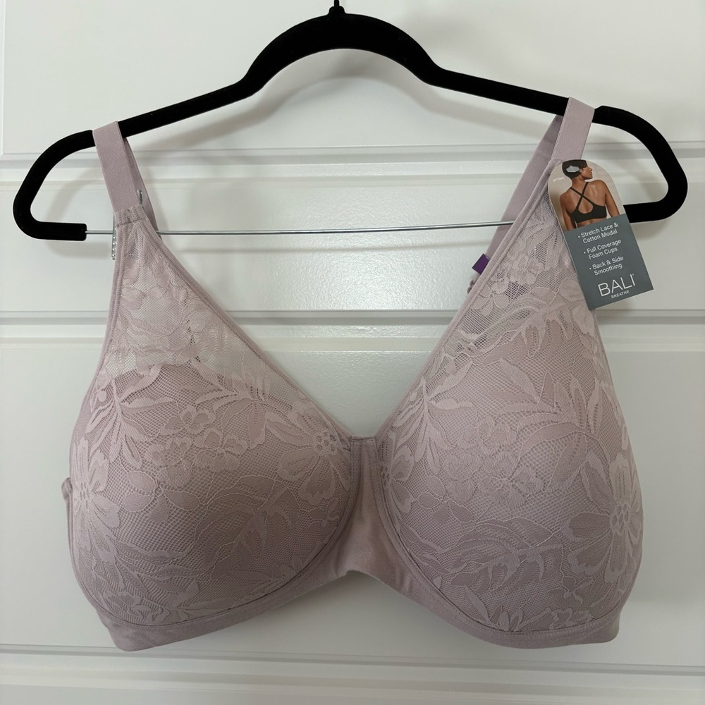 Bali Women's Floral Lace Bra - Soft Lavender
